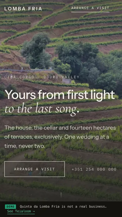 Quinta da Lomba Fria. Wedding venue · Douro Valley