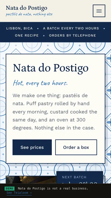 Nata do Postigo. Pastelaria · Lisbon