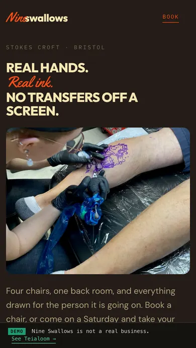 Nine Swallows. Tattoo studio · Bristol