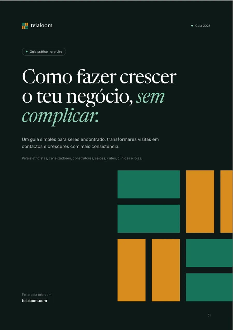 A capa do guia: Como fazer crescer o teu negócio, sem complicar.