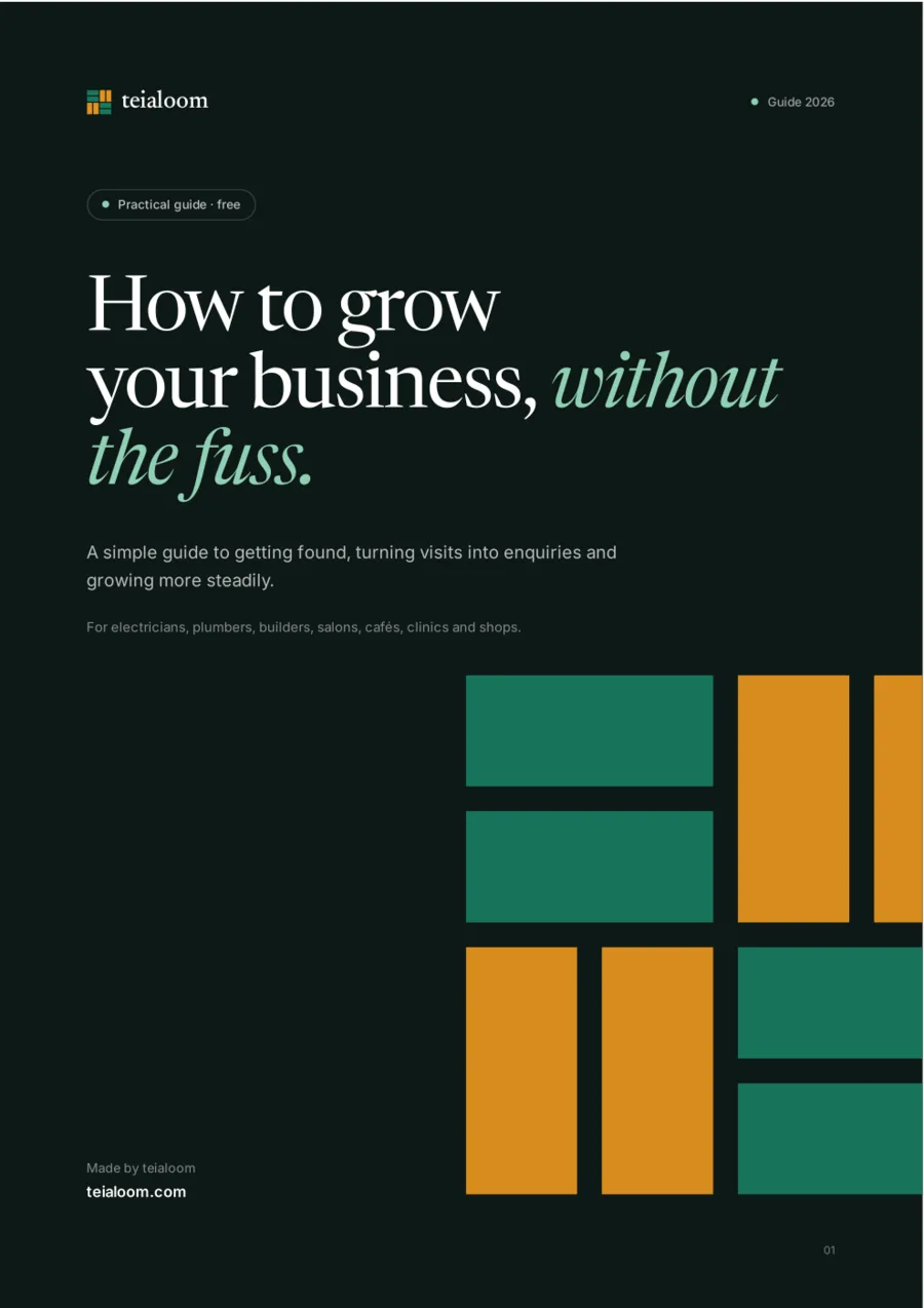 The cover of the guide: How to grow your business, without the fuss.